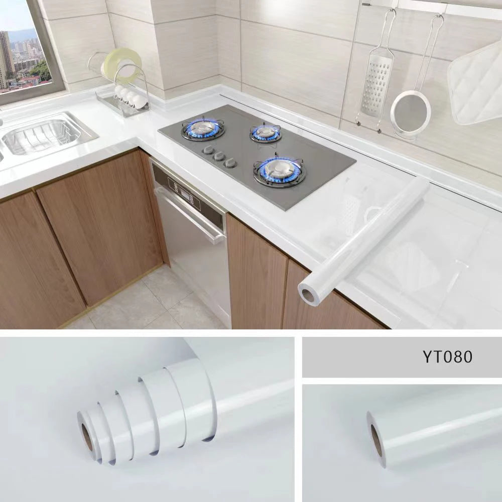 Kitchen Oil-Proof Film Stove Waterproof Moisture-Proof Wallpaper Countertop Self-Adhesiv Cabinet Renovation Tile Marble Sticker
