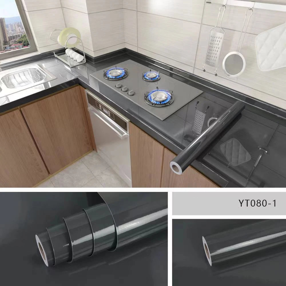 Kitchen Oil-Proof Film Stove Waterproof Moisture-Proof Wallpaper Countertop Self-Adhesiv Cabinet Renovation Tile Marble Sticker