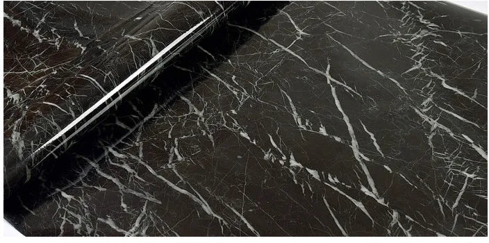 Black wood grain thickening wallpaper boeing film furniture kitchen cabinet pvc self-adhesive stickers kitchen vinyl wallpaper