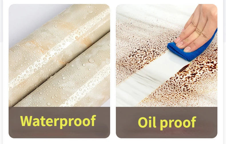 Wall Adhesive Wallpaper Width 80cm Waterproof Oil Proof Foil Marble Decor Sticker Kitchen Bathroom Renovation Decorative Paper