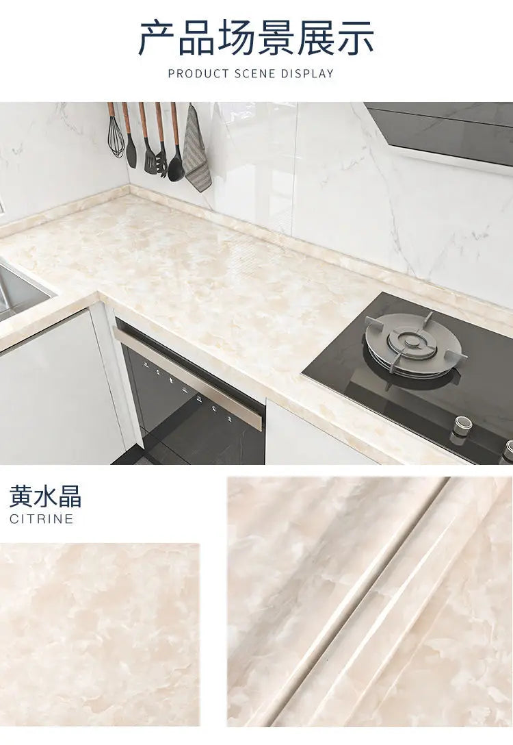 Wall Adhesive Wallpaper Width 80cm Waterproof Oil Proof Foil Marble Decor Sticker Kitchen Bathroom Renovation Decorative Paper
