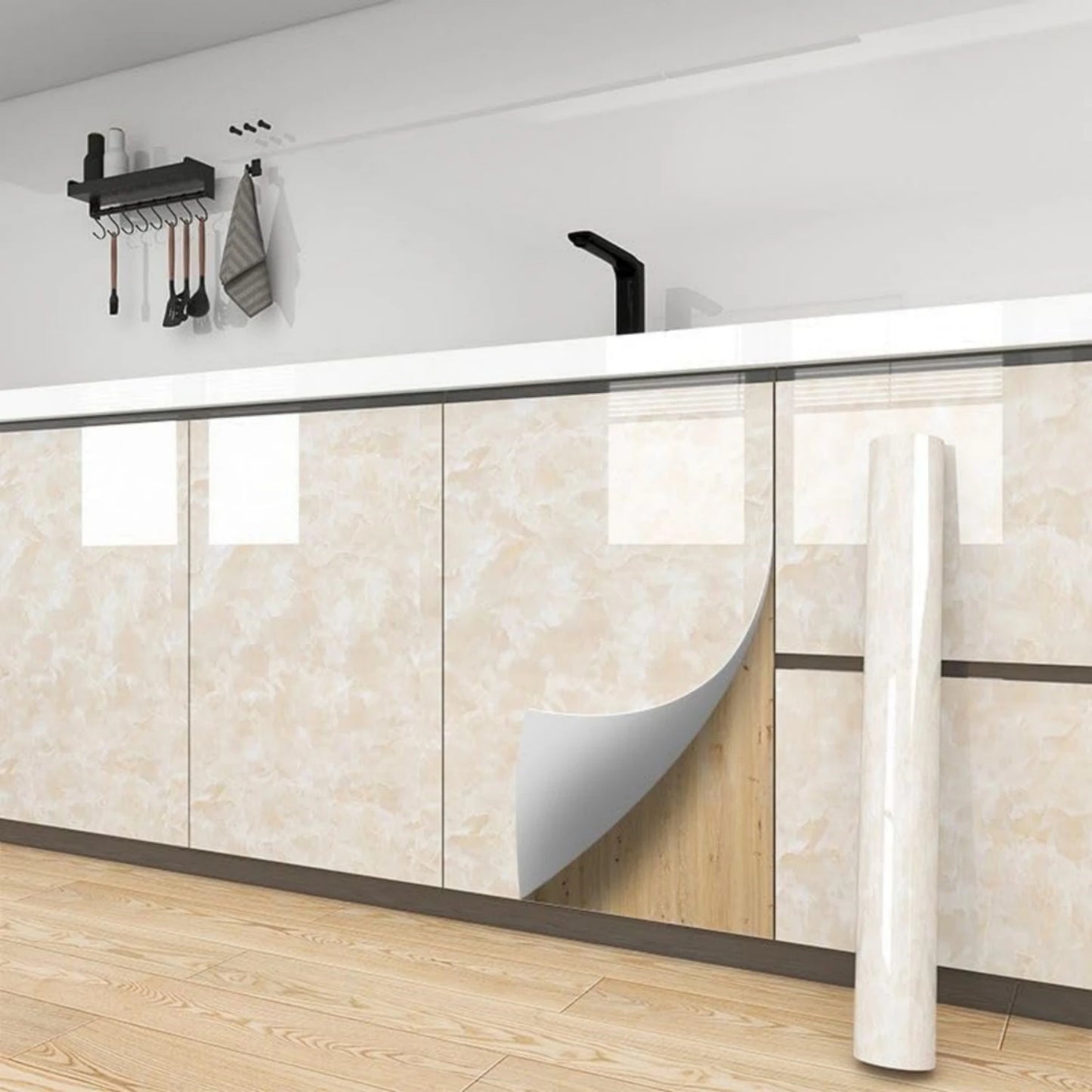 Marble Kitchen Oil-Proof Film Stove Waterproof Moisture-Proof Self-Adhesive Wallpaper Countertop Cabinet Renovation Tile Sticker
