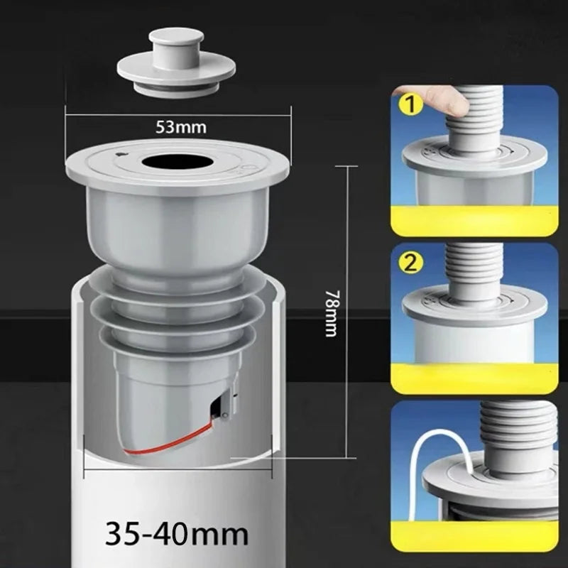 Silicone Sewer Pipe Sealing Ring Anti Odor Sewer Pipe Sealing Ring Water Plug Floor Drain Sewer Seal Stopper Bathroom Accessorie