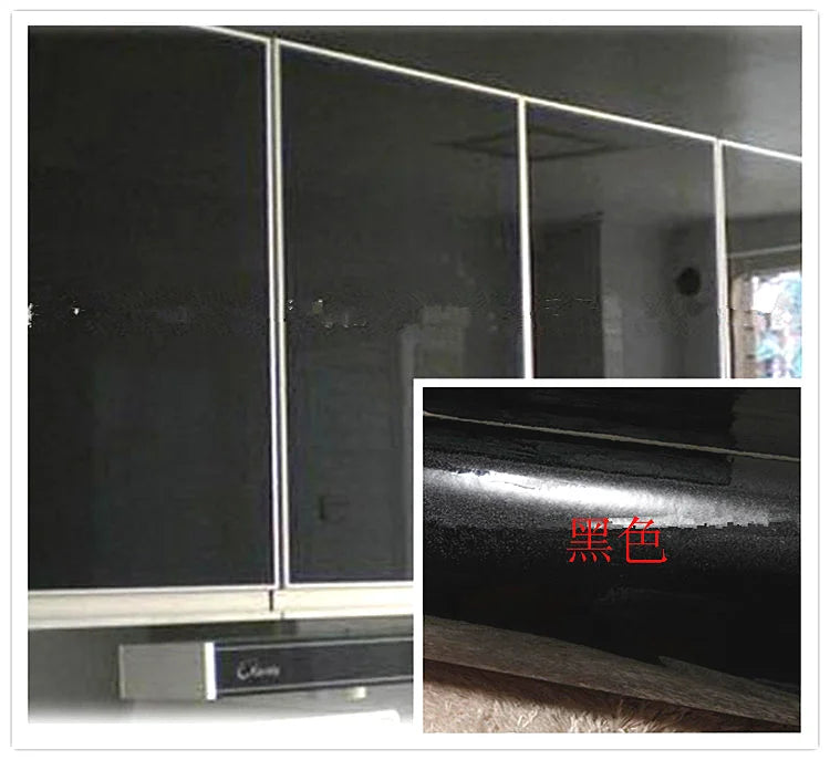Black wood grain thickening wallpaper boeing film furniture kitchen cabinet pvc self-adhesive stickers kitchen vinyl wallpaper