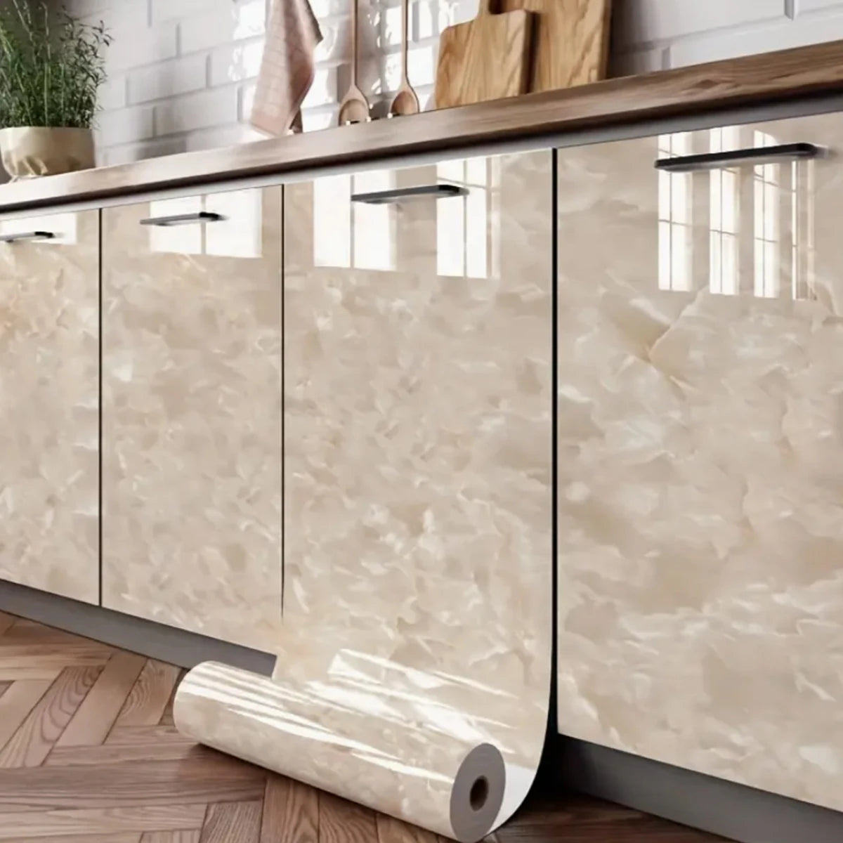 Marble Self-Adhesive Wallpaper – Waterproof Vinyl Contact Paper for Kitchen, Home Decor (40cm/55cm Width)