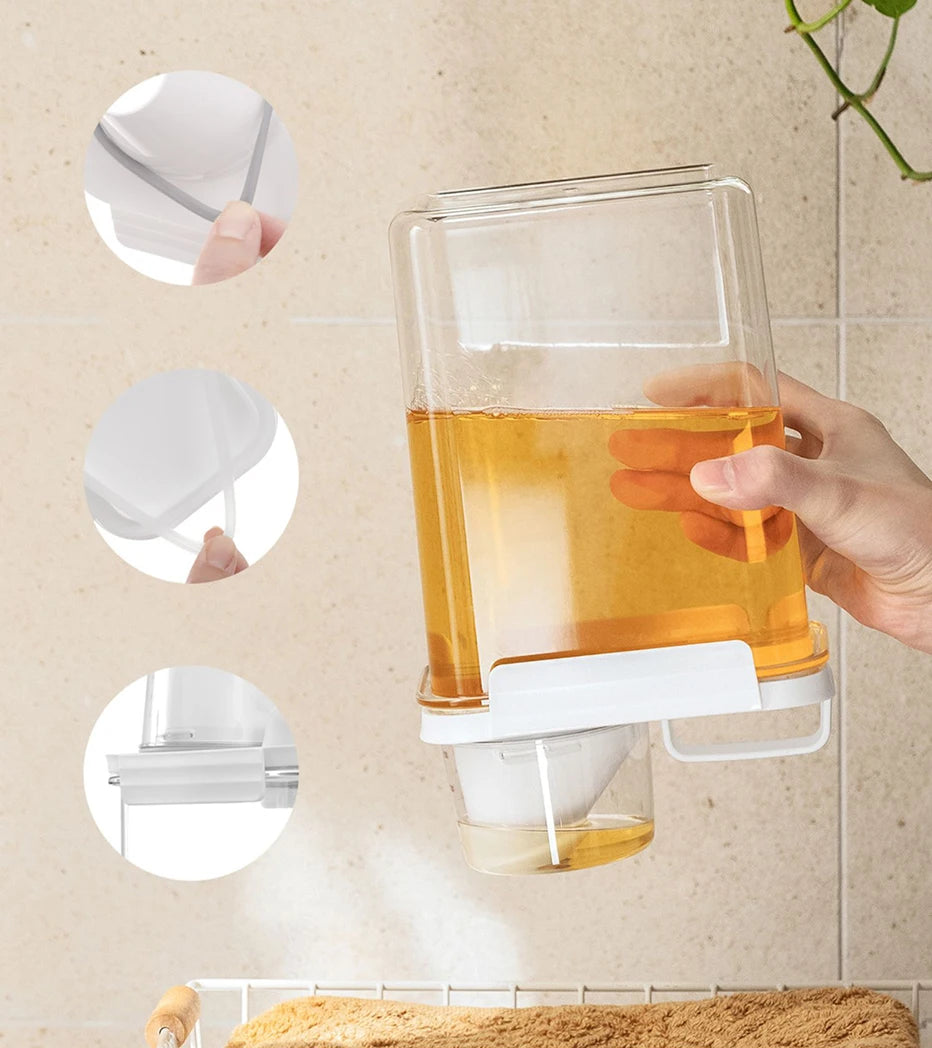 1100/1800/2300Ml Refillable Laundry Detergent Dispenser Empty Tank for Powder Softener Bleach Storage Container with Labels