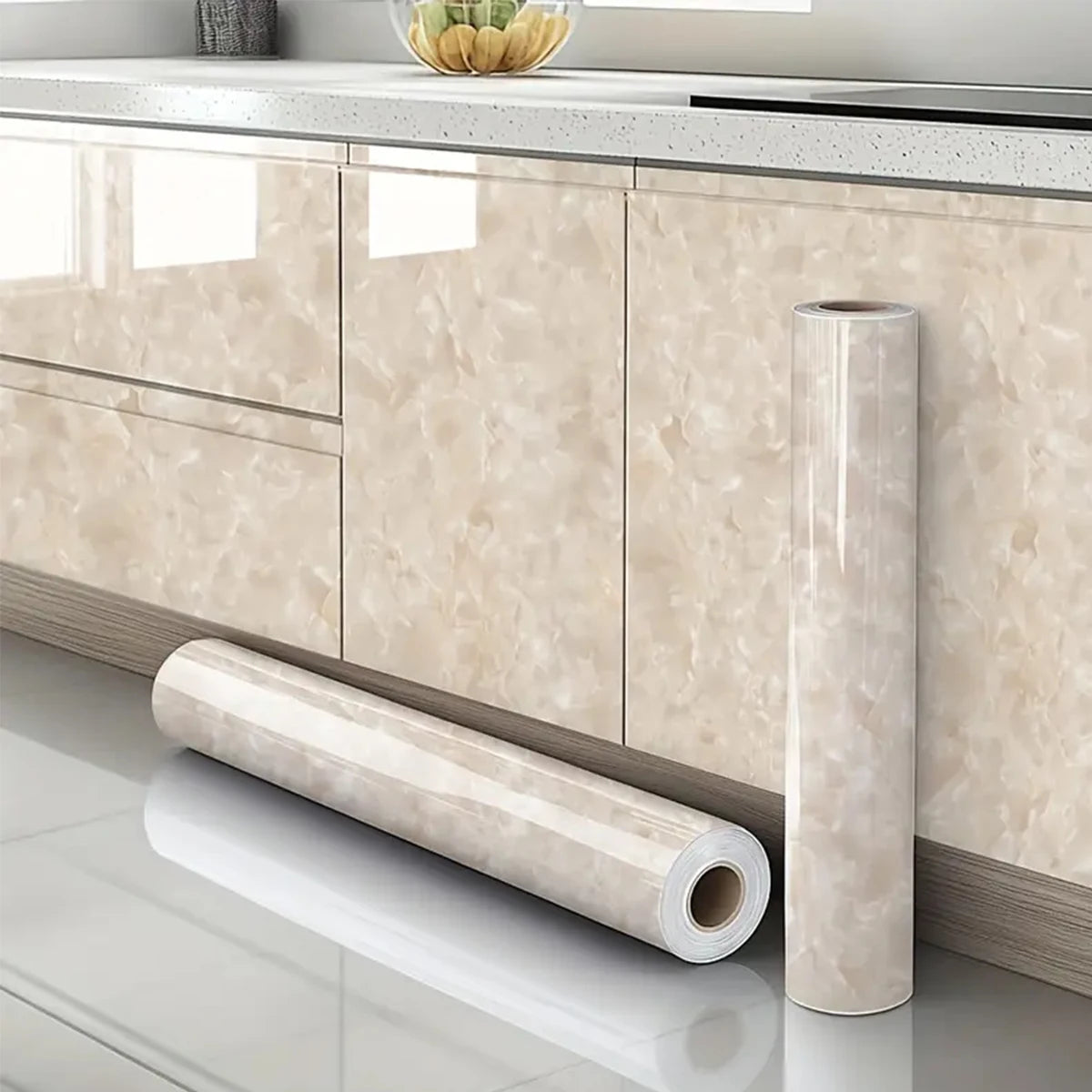 Marble Self-Adhesive Wallpaper – Waterproof Vinyl Contact Paper for Kitchen, Home Decor (40cm/55cm Width)