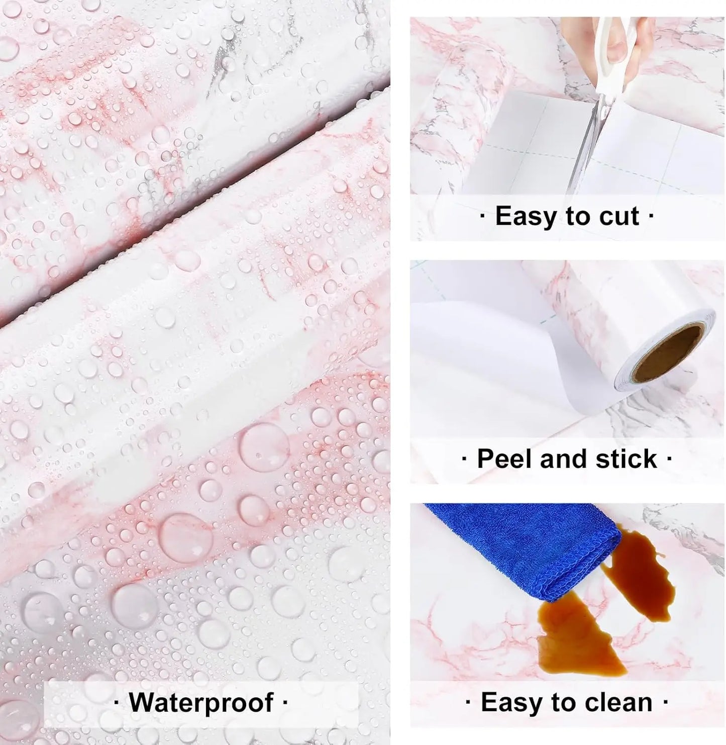 Marble Kitchen Oil-Proof Film Stove Waterproof Moisture-Proof Self-Adhesive Wallpaper Countertop Cabinet Renovation Tile Sticker