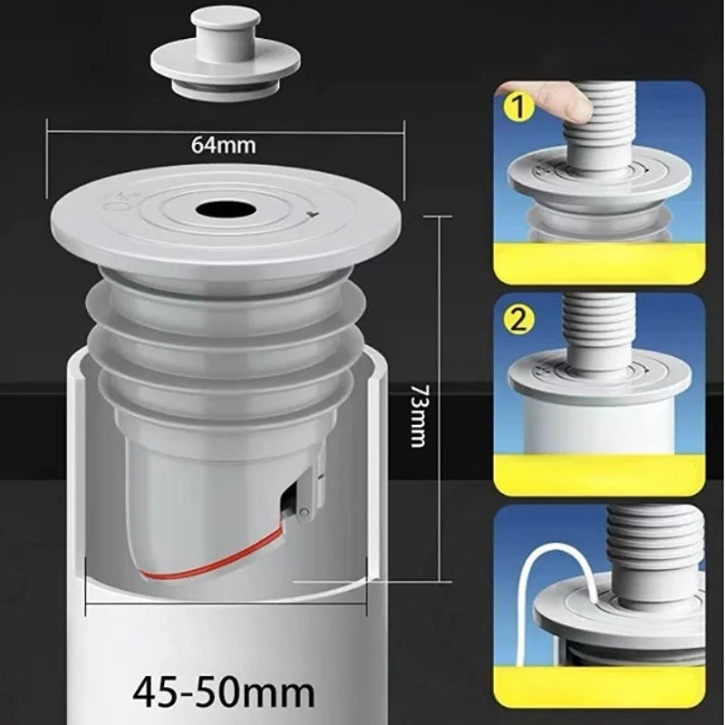 Silicone Sewer Pipe Sealing Ring Anti Odor Sewer Pipe Sealing Ring Water Plug Floor Drain Sewer Seal Stopper Bathroom Accessorie