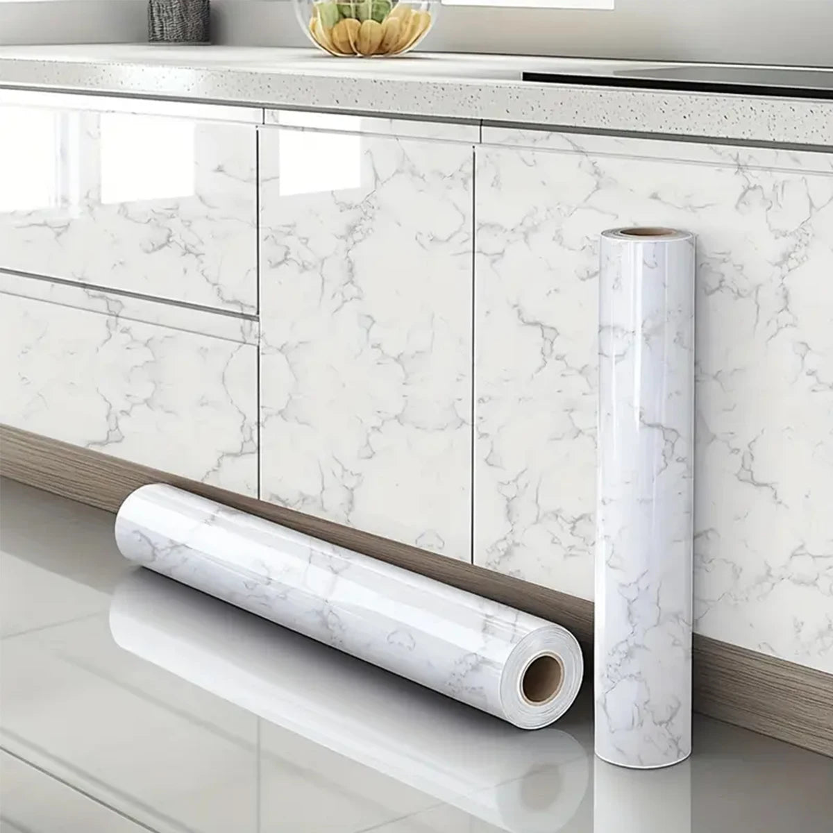 Marble Self-Adhesive Wallpaper – Waterproof Vinyl Contact Paper for Kitchen, Home Decor (40cm/55cm Width)