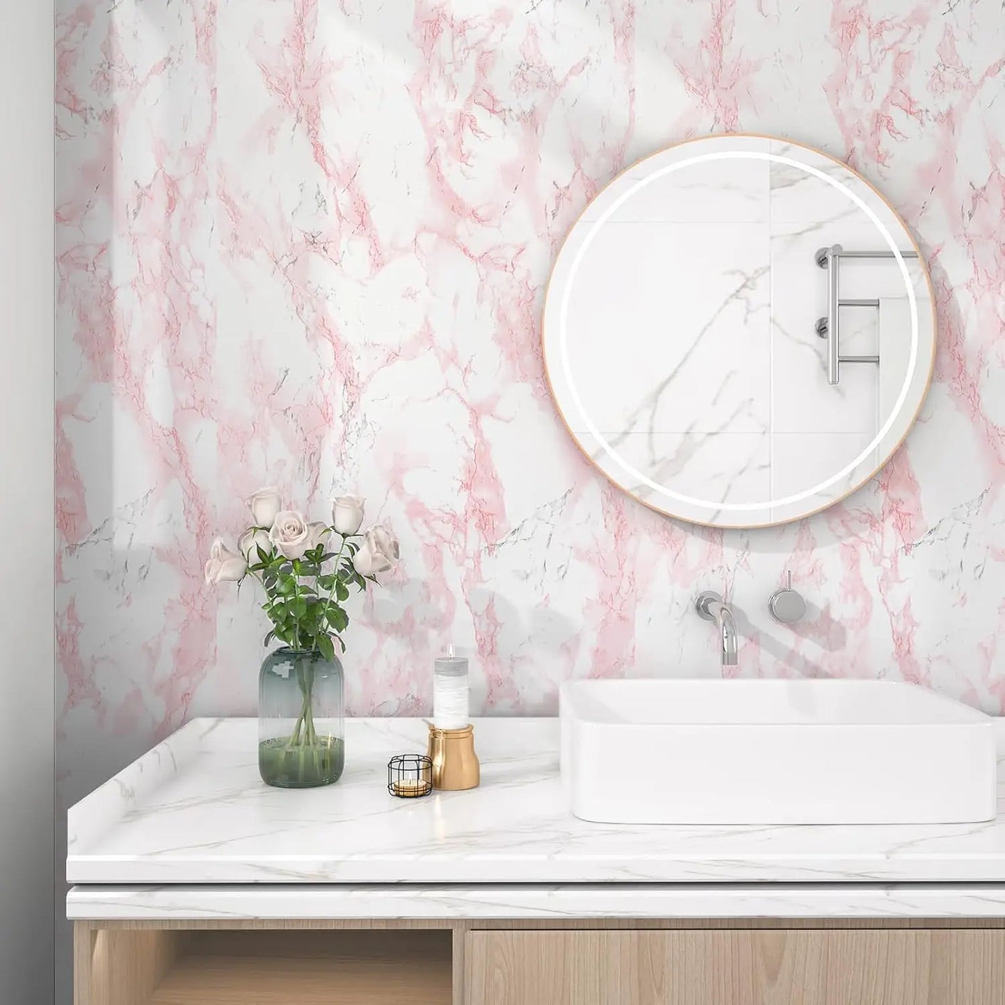 Marble Kitchen Oil-Proof Film Stove Waterproof Moisture-Proof Self-Adhesive Wallpaper Countertop Cabinet Renovation Tile Sticker